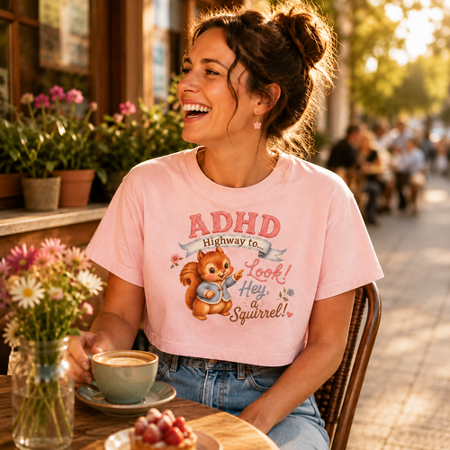 Bel🩷ved Vintage™ ADHD — Mineral Wash Crop Tee - Beloved Study Co
