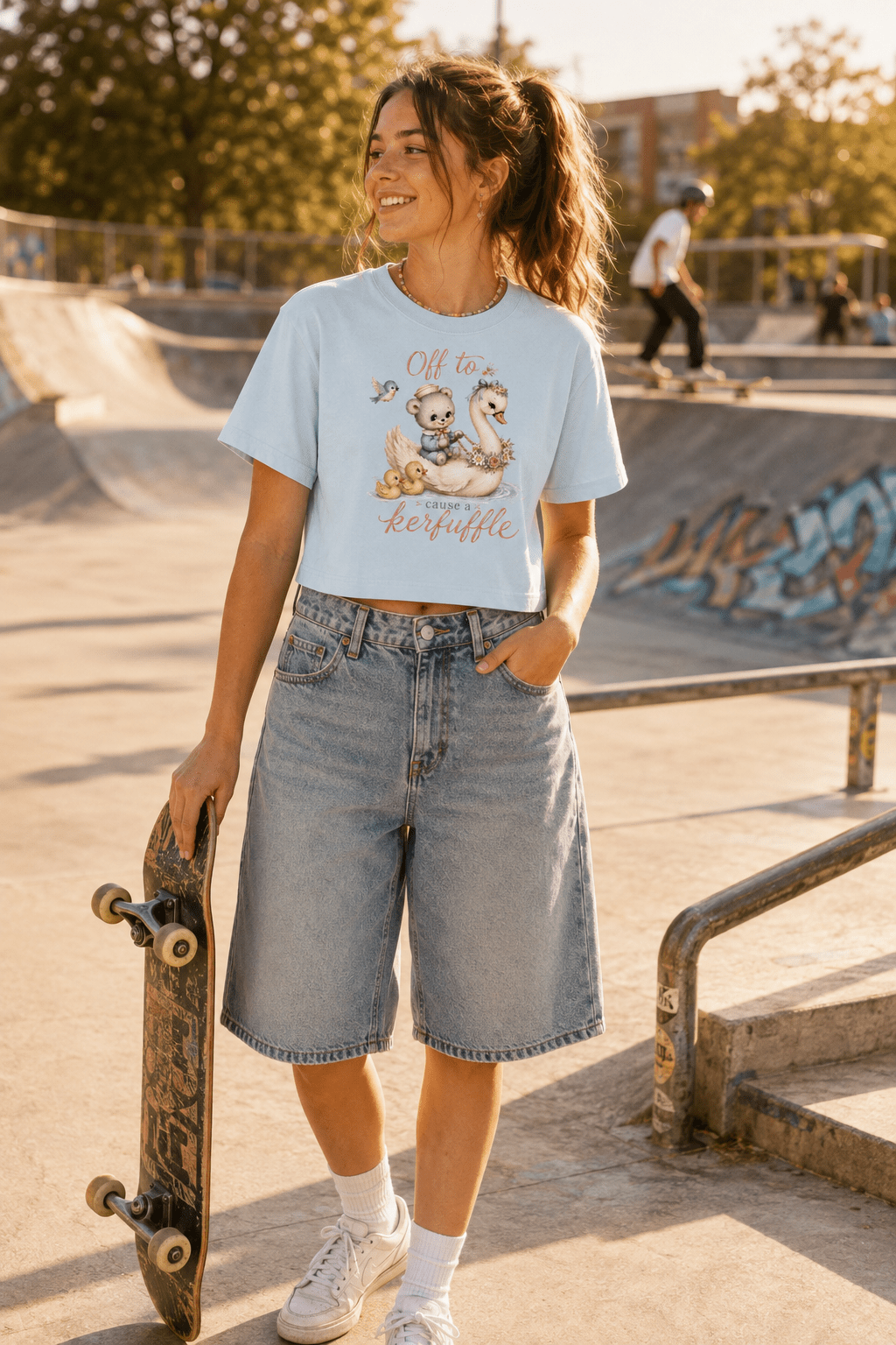 Bel🩷ved Vintage™ Off to Cause a Kerfuffle — Mineral Wash Crop Tee - Beloved Study Co