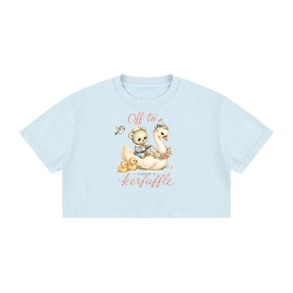 Women's Mineral Wash Cotton Crop T-Shirt