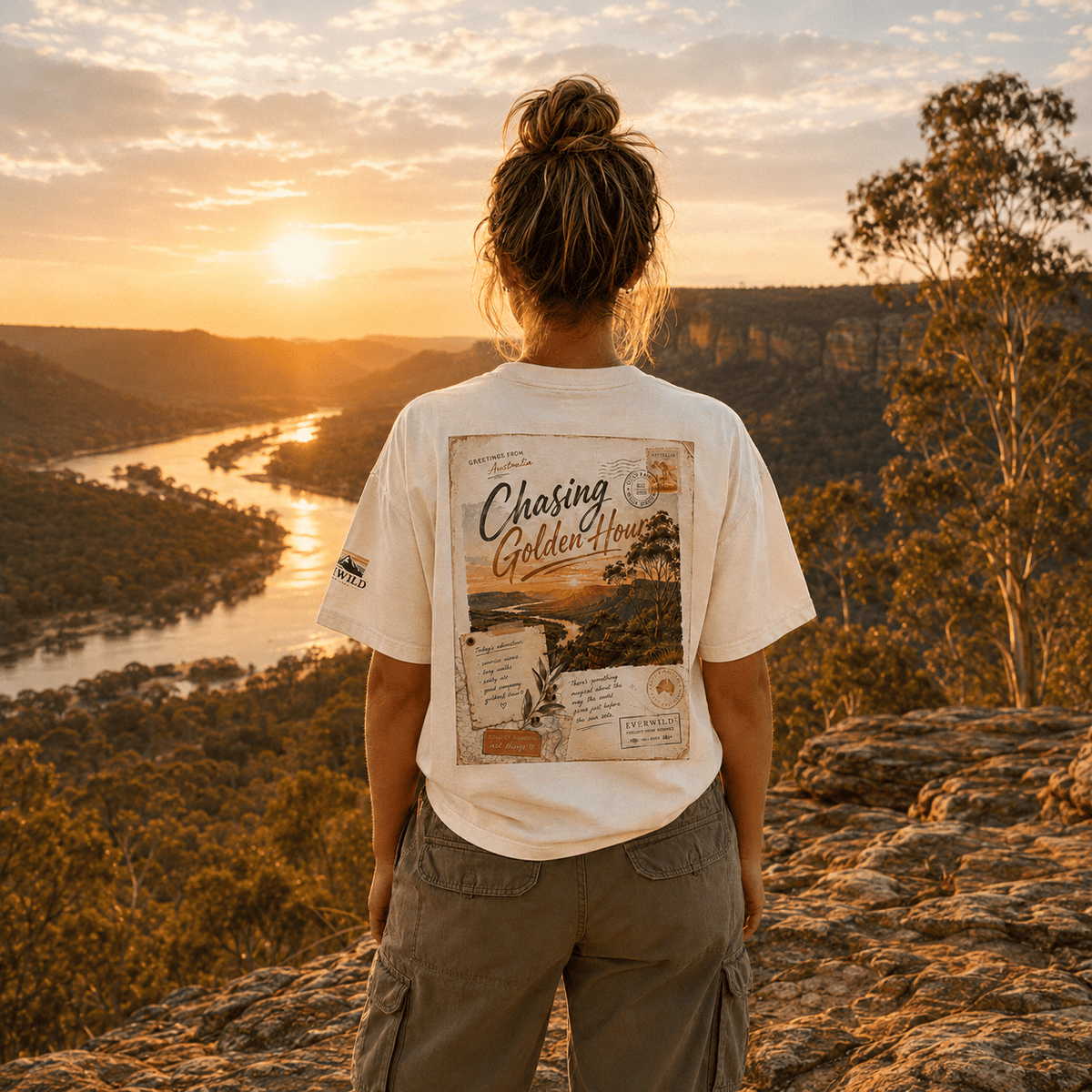 Everwild™ Chasing Golden Hour — Oversized Cotton Tee - Beloved Study Co