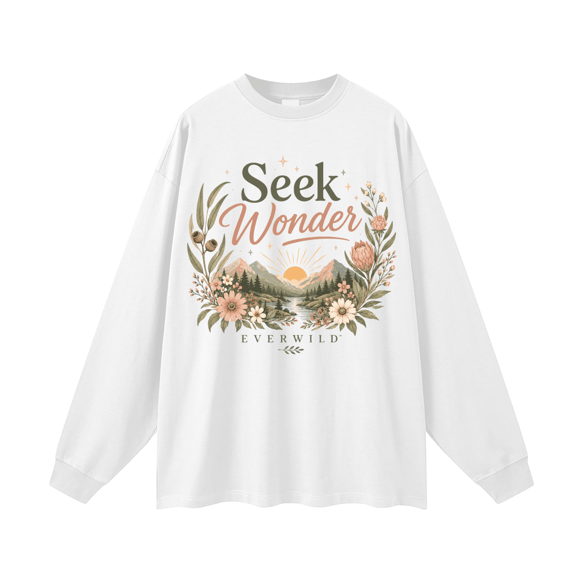 EVERWILD Seek Wonder oversized tee – women's outdoor nature apparel – hiking bushwalking gift Australia